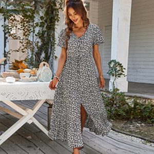 Robe MIDI Vintage Floreale Élégante