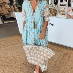 Daphne | Robe Imprimée à Col V