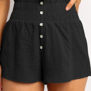 Shorts décontractés pour femmes à taille haute et coupe ample