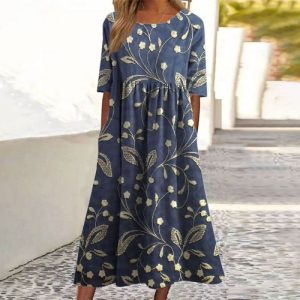 Wendy™ – Robe midi brodée fluide pour une élégance décontractée
