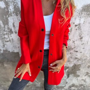 Élise™ Élégante Mantel à Boutons Simples