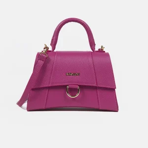 Sac à main rose en cuir