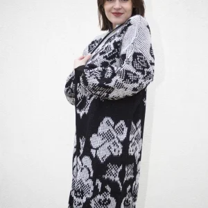 Cardigan long gris femme