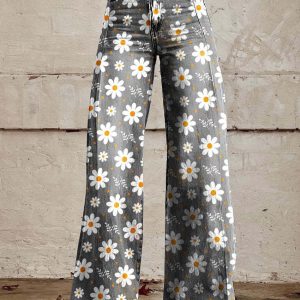 Natalie - Pantalon femme à jambe large avec de charmants volants pour une allure élégante