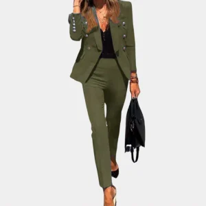 Élégant 2 pièces pour femmes avec blazer et pantalon élégants pour un look sophistiqué