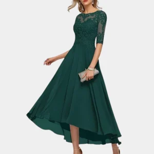 Ara - Robe longue élégante et festive avec de belles bordures en dentelle pour une allure élégante