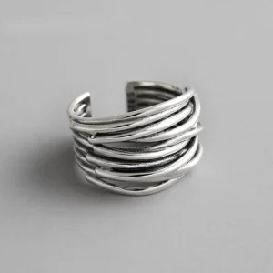 Bague Empilable Ajustable en Argent Sterling 925