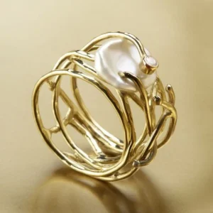 Samira - Bague Fine en Or et Perles