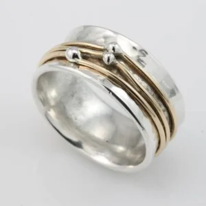 Shine - Bague en Argent Superposée Dorée Vintage