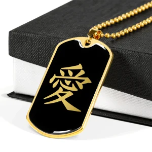 Collier Medaillon Kanji Japonais