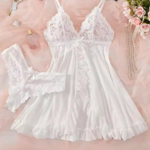 Camille | Ensemble de Lingerie en Dentelle et Satin Élégant pour Femmes