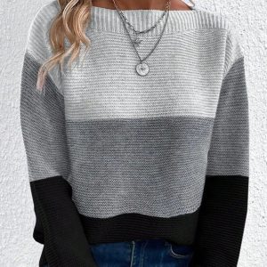 Amélie | Pull Décontracté en Tricot Colorblock pour Femmes Élégantes