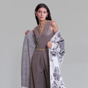 Cardigan long beige femme