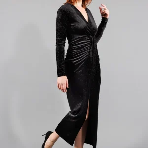 Robe longue noire avec cristaux