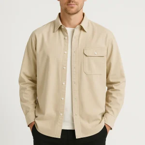 Camisole de l'homme avec bottes - 100% Algon - Corte Relaxed - Manga Larga para Uso Casual