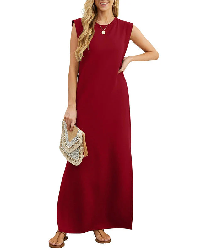 Anaïs | Élégante Robe Maxi Sans Manches pour Femmes avec Fente Latérale. – Image 5