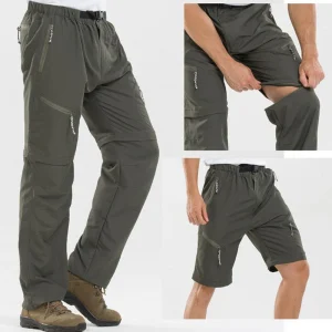 Pantalon d'extérieur zippé en cuir pour hommes - Confort et style à la fois