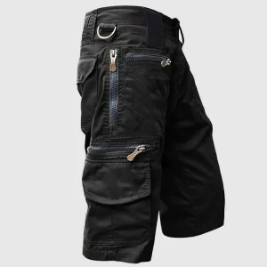 Short cargo pour hommes de grande qualité - avec des pantalons en cuir - une coupe stable pour le confort et l'efficacité
