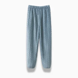 Pantalon Pyjama Femme Hiver Épais – Coton, Taille Élastique