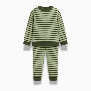 Pyjama Enfant Hiver Rayé – Ensemble 2 Pièces Chaud et Confortable