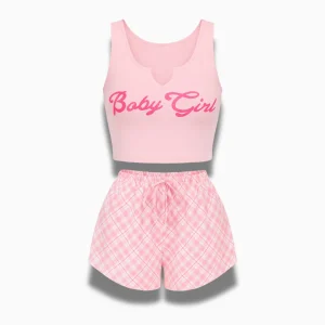 Ensemble Pyjama Femme – Haut à Bretelles Fines & Short Fluide Léger et Confortable