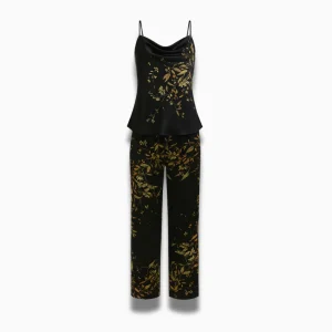Ensemble Pyjama en Satin à Fleurs