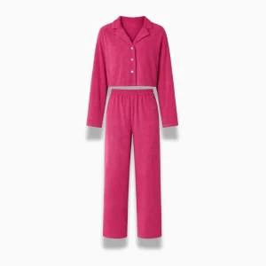Ensemble Pyjama Femme – Chemise Boutonnée & Pantalon Fluide