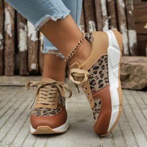 MARIEKE | SNEAKER ORTHOPÉDIQUE À PEAU DE LÉOPARD