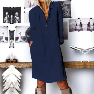 Robe chic pour femme en coton doux et respirant pour un confort tout au long de la journée