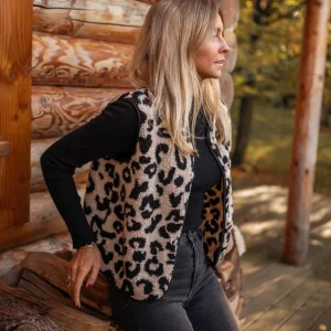 ASTRID™ | Gilet en tricot léopard