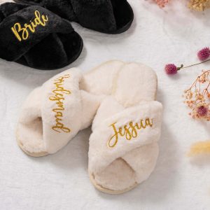 Chaussons femme personnalisés croisés