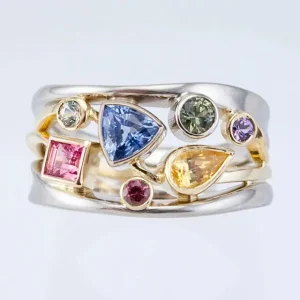 Bague en Zirconium Colorée Vintage