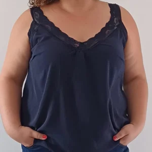 Top à Dentelle Bleu Marine
