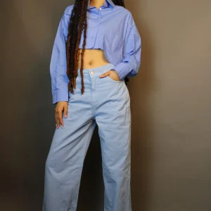 Pantalon femme jeans bleu