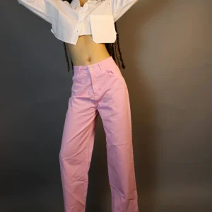 Pantalon femme jeans rose