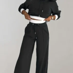 Nina | Ensemble 2 pièces confortable : sweat douillet avec capuche et pantalon large élégant