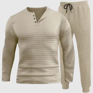Set de camisole et de pantalon de manga larga pour homme, transpirable et confortable