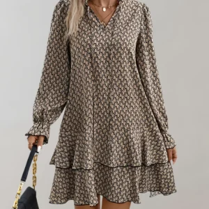 Robe Midi Décontractée à Col en V Légère pour Femmes - Tenue d'Été Confortable
