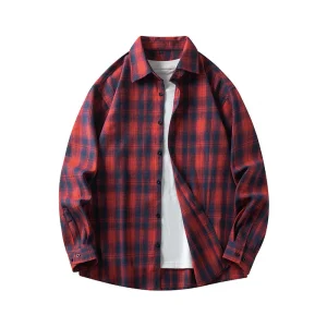 Camisole de cuir pour homme - Clásica de botones - Manga larga - Cuello abotonado para un estilo casual elegante