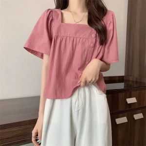 Élégante blouse rose pour femme à la coupe ample - Parfaite pour un look de tous les jours