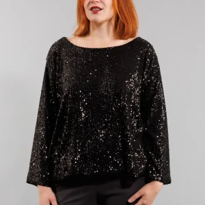 Blouse noire à paillettes