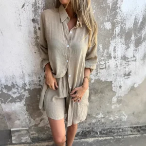 Claire | Ensemble Décontracté Chemise Et Short