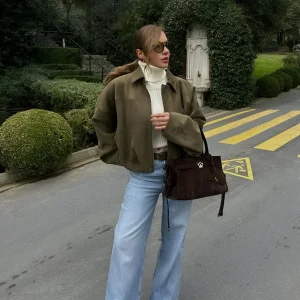Veste en suède oversize pour femmes