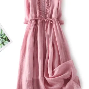 Robe élégante en lin léger - Très confortable et à la mode