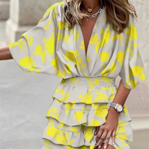 Robe d'été élégante à manches longues pour femmes - Design décontracté et fluide