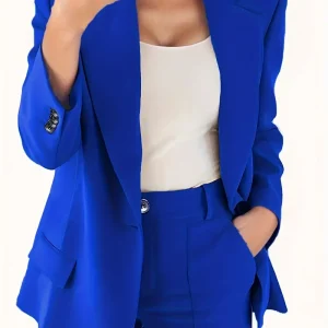 Ensemble élégant pour femme avec une coupe sophistiquée : ensemble blazer et pantalon 2 pièces pour un look stylé