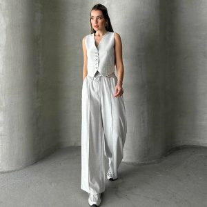 Ensemble Femme Élégant – Top & Pantalon