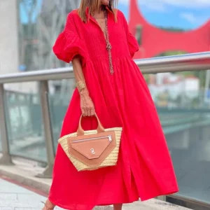 Robe rouge élégante - Bella, parfaite pour toutes les occasions