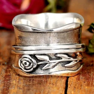 Bague Fleur en Argent Vintage