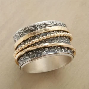 Bague Antique Vintage en Or et Argent